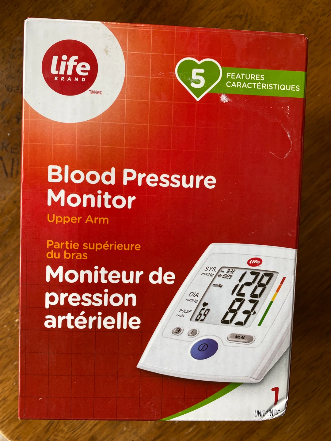 Life Brand Upper Arm Blood Pressure Monitor