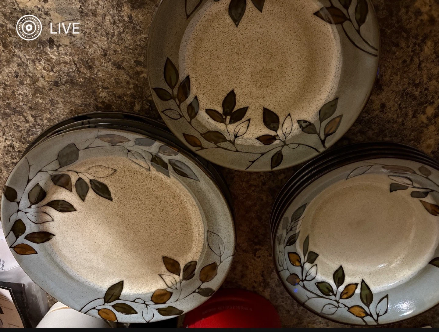Set of 4 Leaf Design Dinner Plates, cups,bowls, small plated
