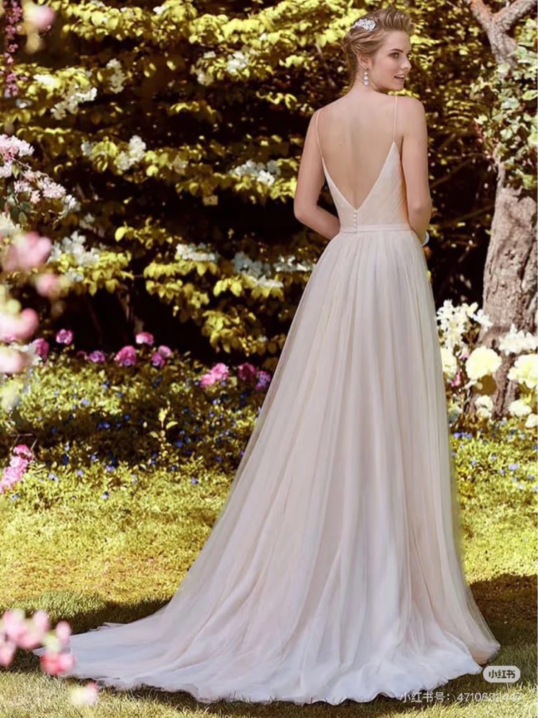Women's Blush Tulle Wedding Dress - photo 4