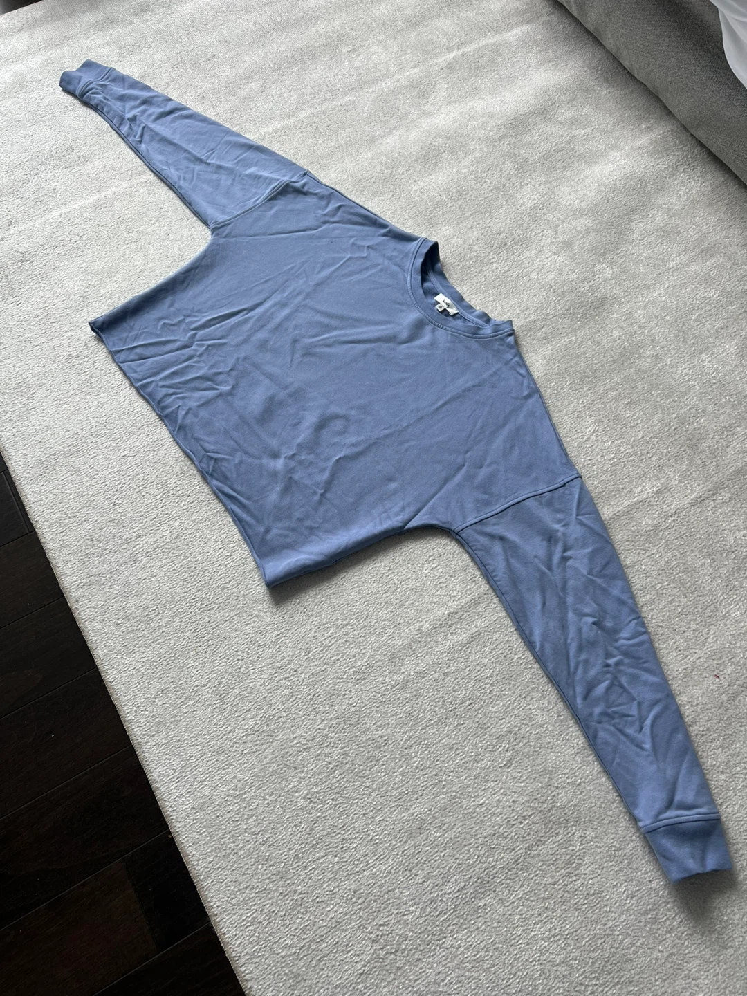 Knix Blue Cotton Cropped Shirt - Size M