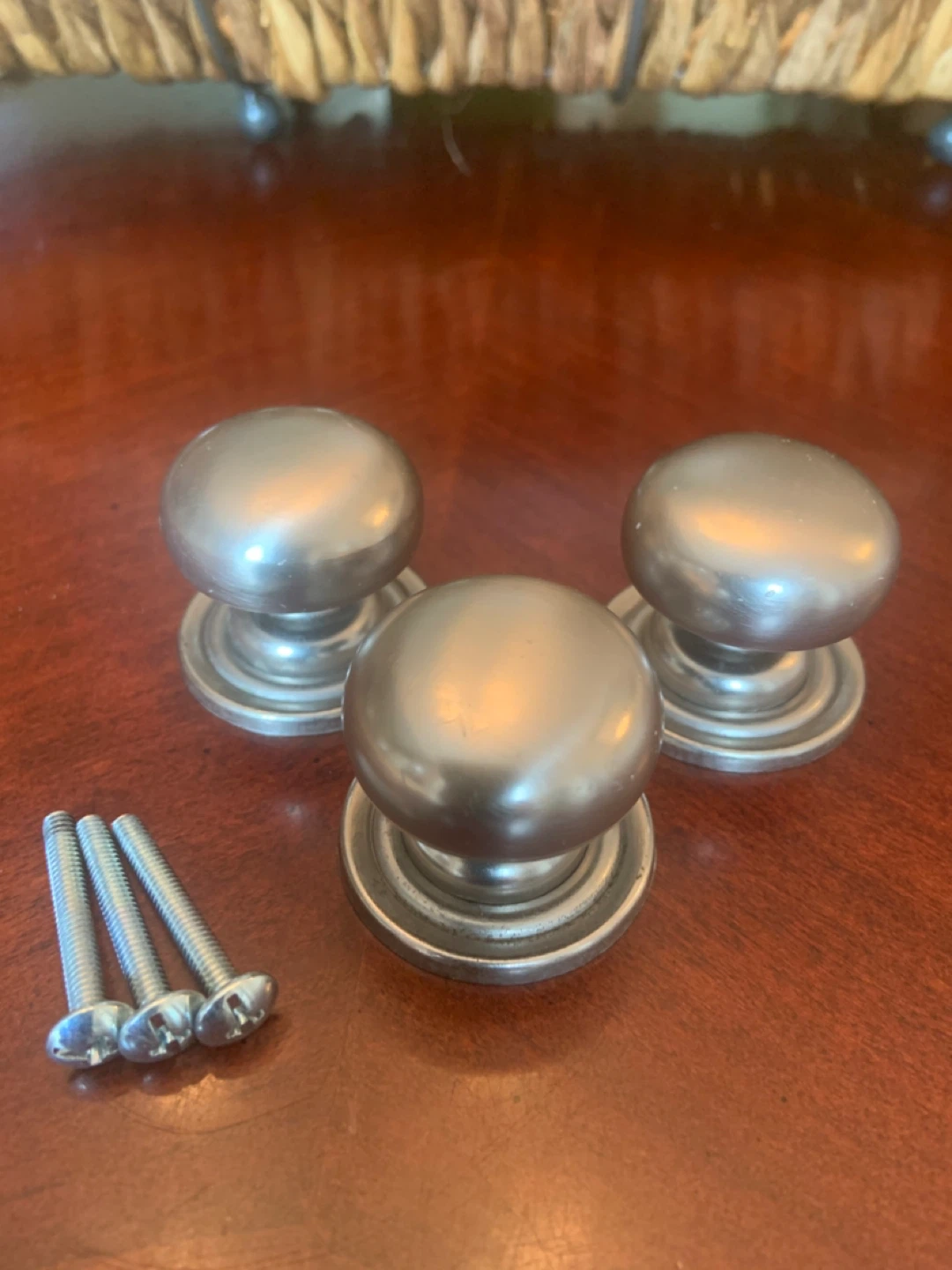 Set of 3 SATIN CHROME Cabinet Knobs