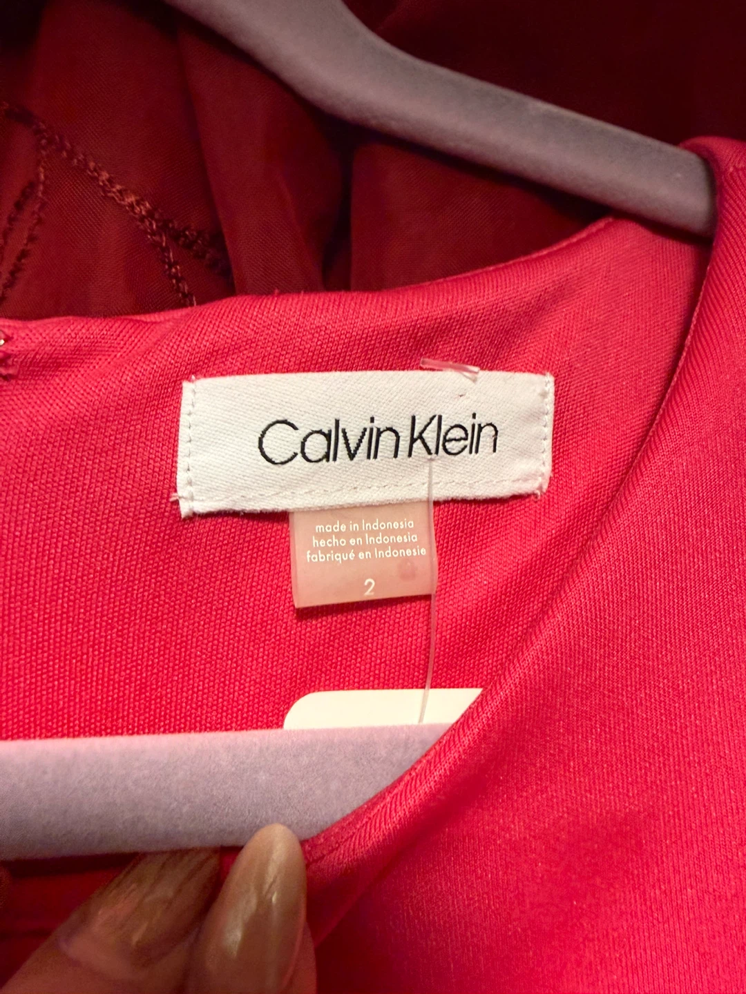 Calvin Klein Pink Pleated Fit & Flare Dress Size 2 - photo 4