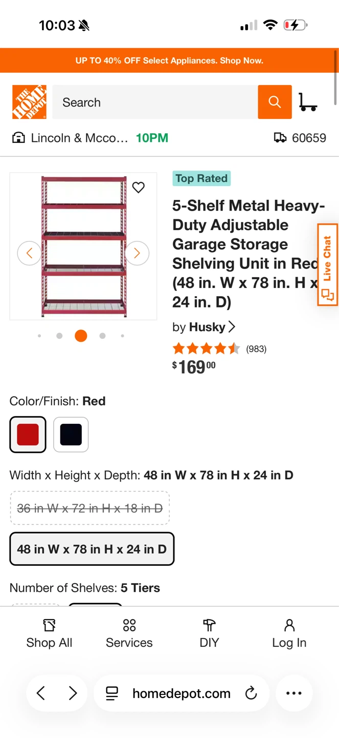 Husky 5-Tier Red Metal Storage Shelving Unit - photo 2