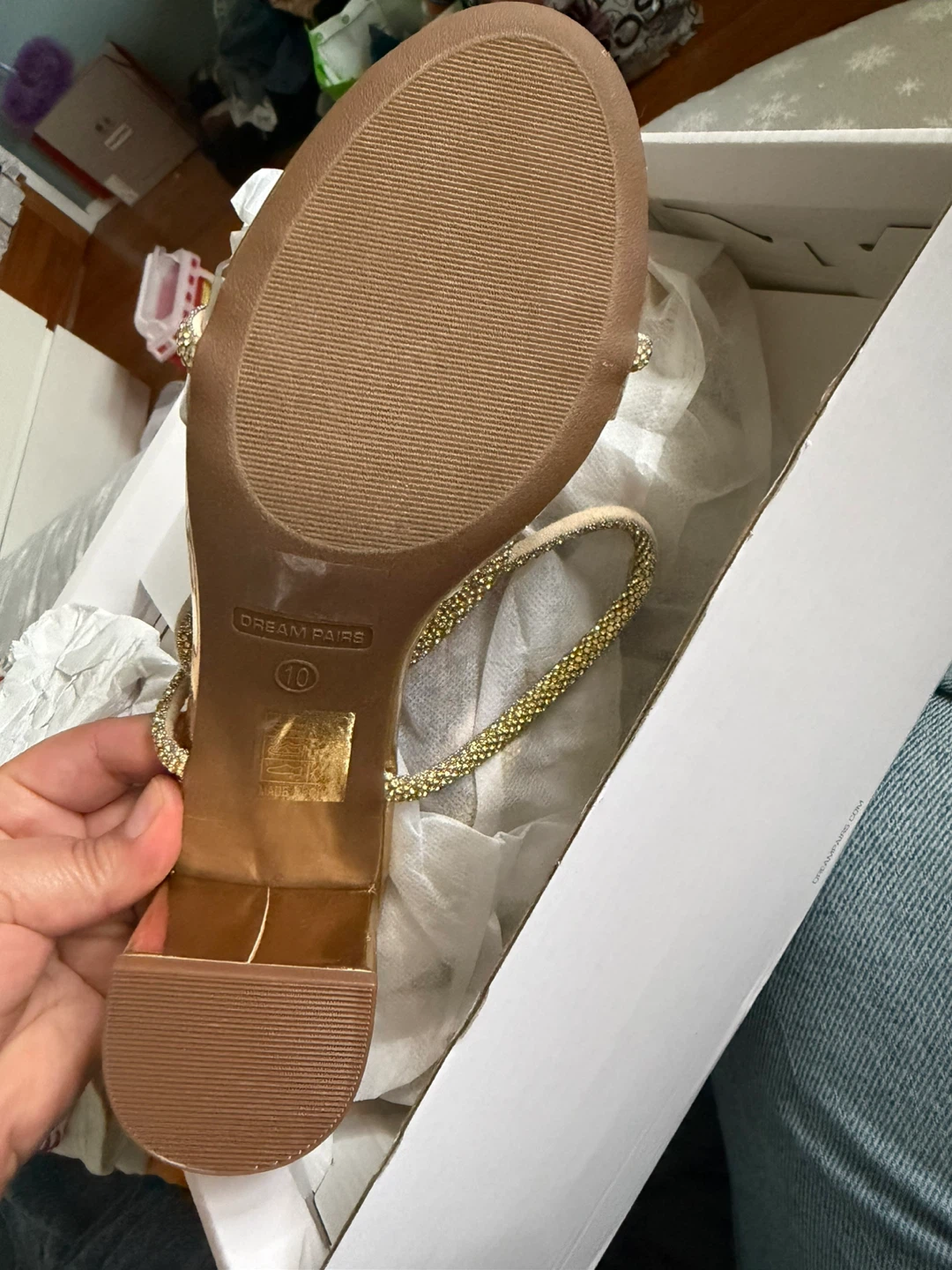 Dream Pairs Gold Embellished Bow Heeled Sandals - US Women's 10 - photo 3