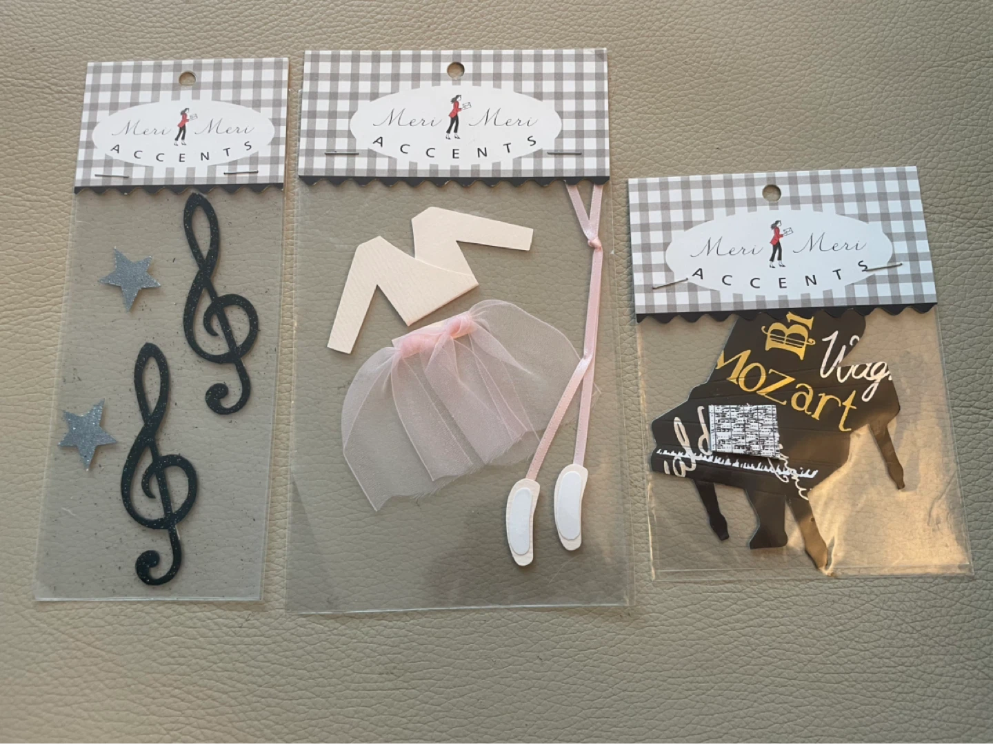 Meri Meri Accents NEW  Mozart Piano and Music Notes Stickers