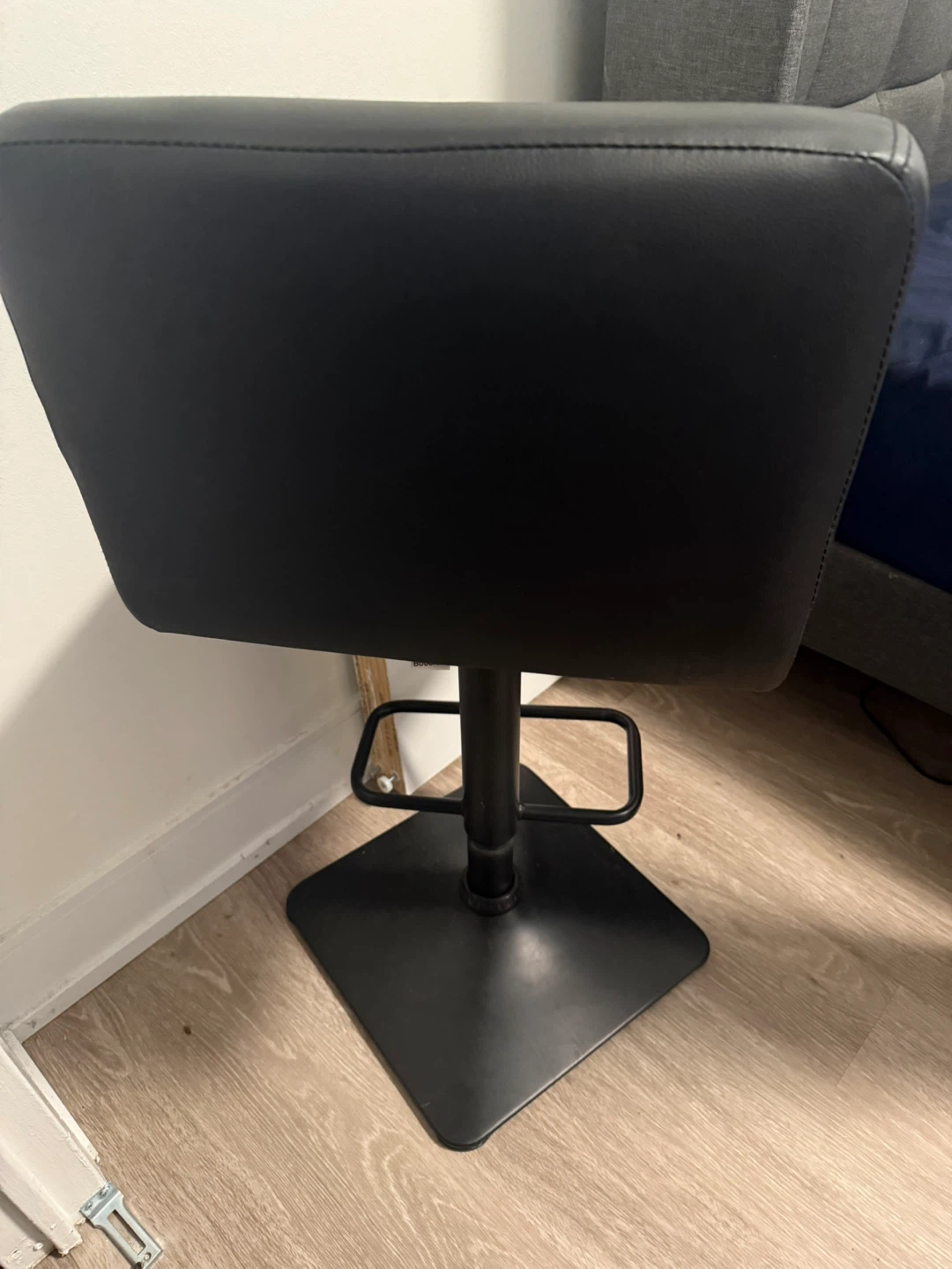 Black Faux Leather Bar Stool 2 pcs