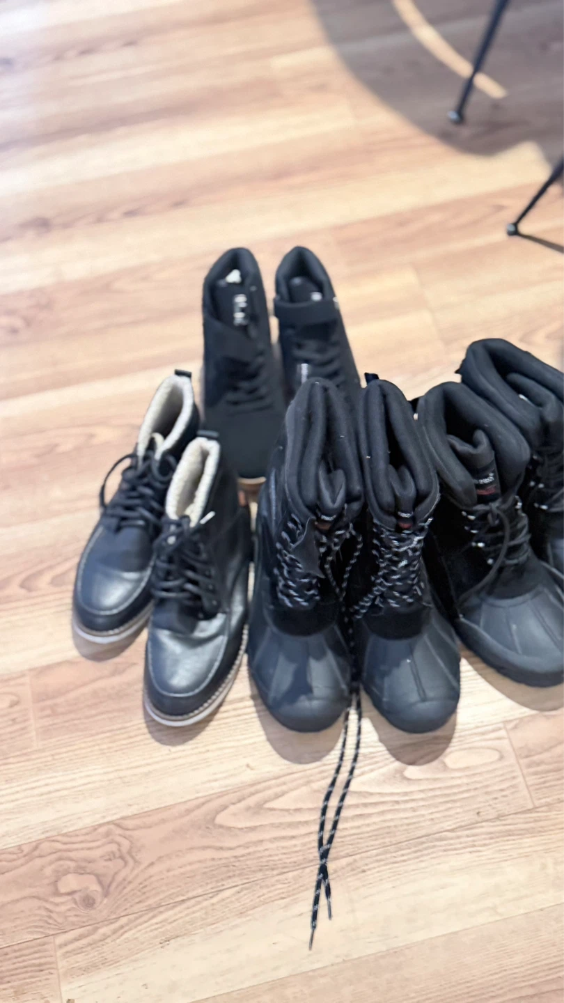 Black Fila High-Top Sneakers with Tan Soles