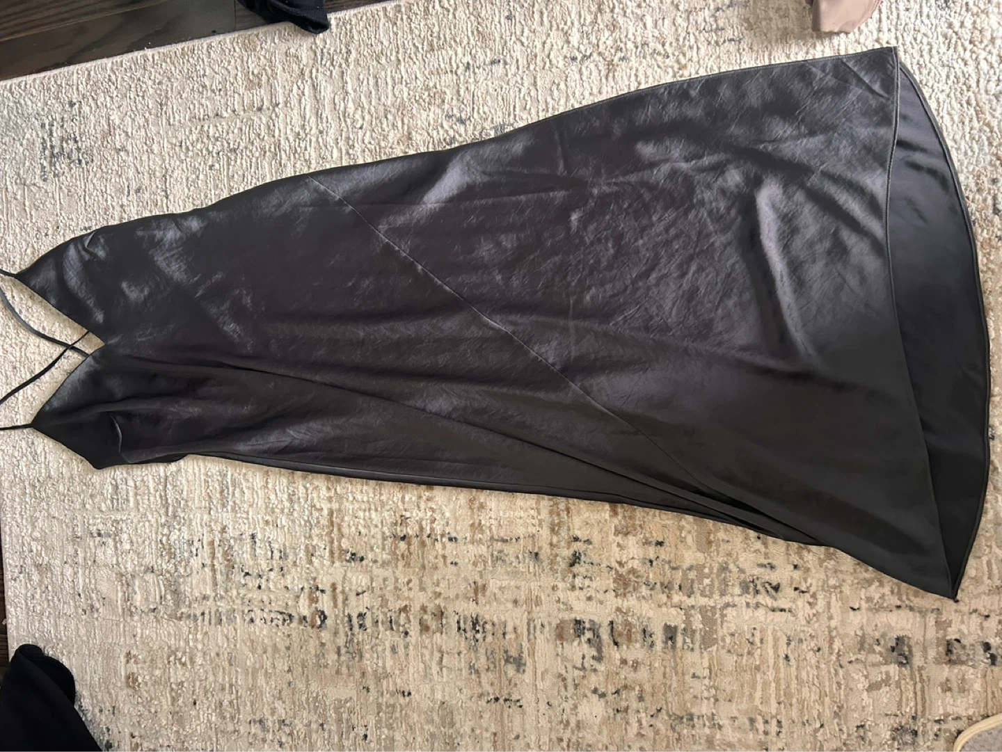 WILFRED grey satin slip dress size medium a side slit - photo 2