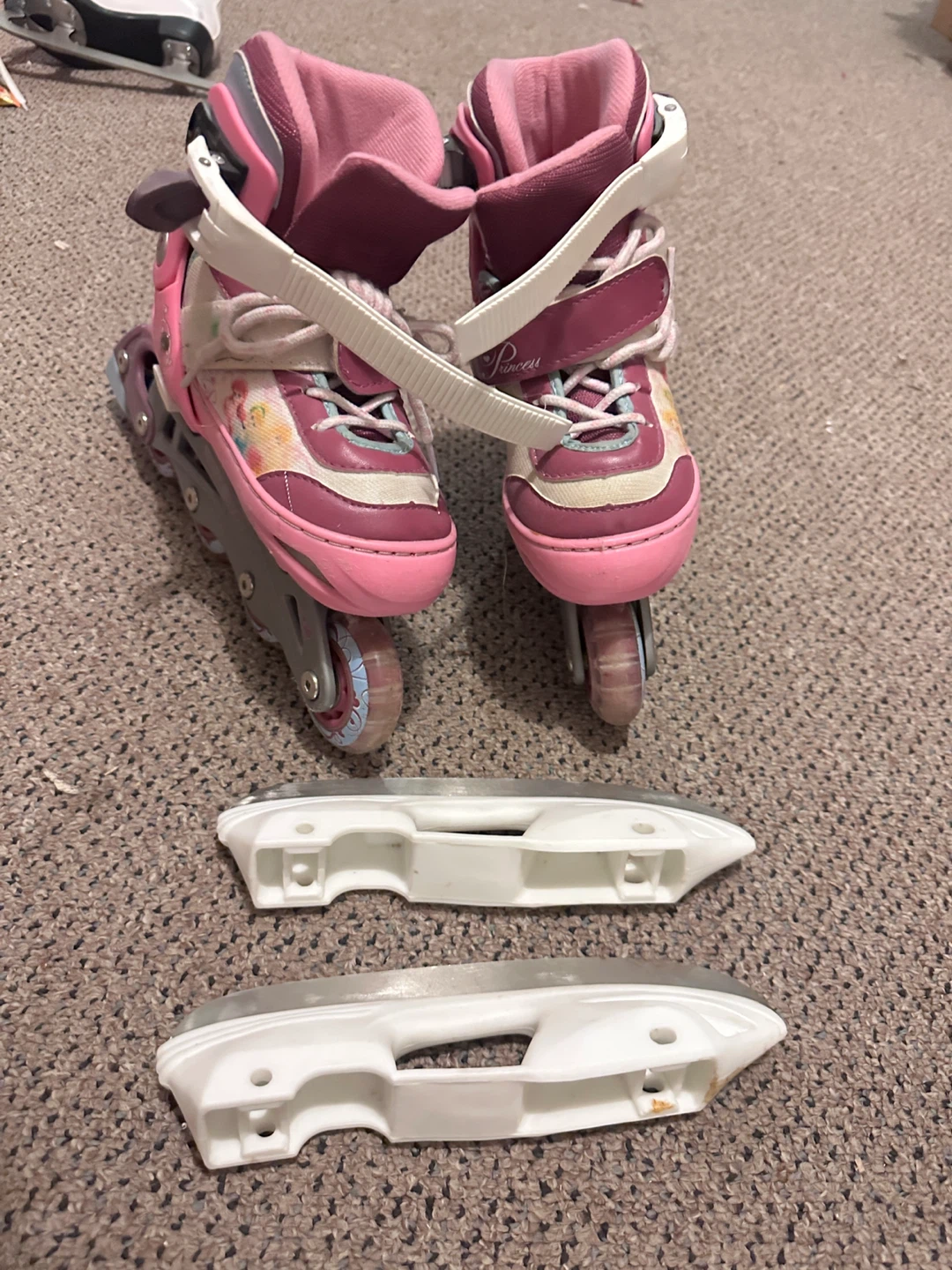 Girls' Adjustable Roller Skates / Ice Skates Combo - photo 3