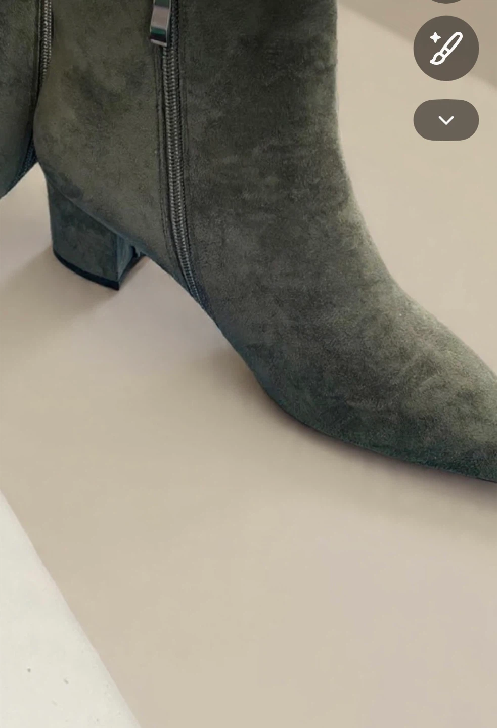 Green Suede Ankle Boots size 10