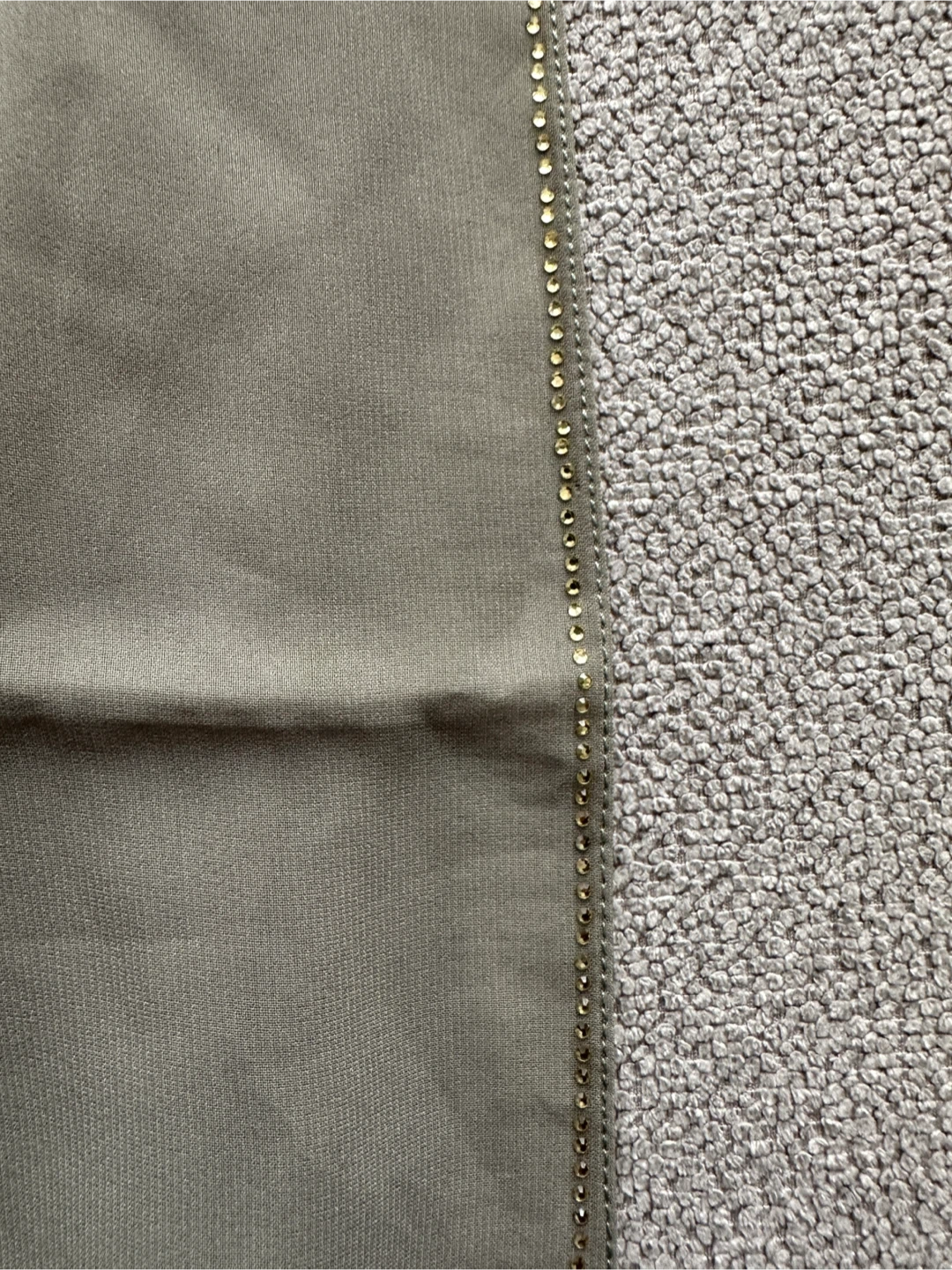 Olive Green Sheer Scarf with Gold Embellishment - photo 2