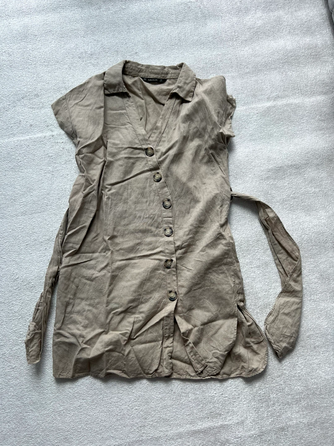 ZARA BASIC Linen Blend Dress - Size M