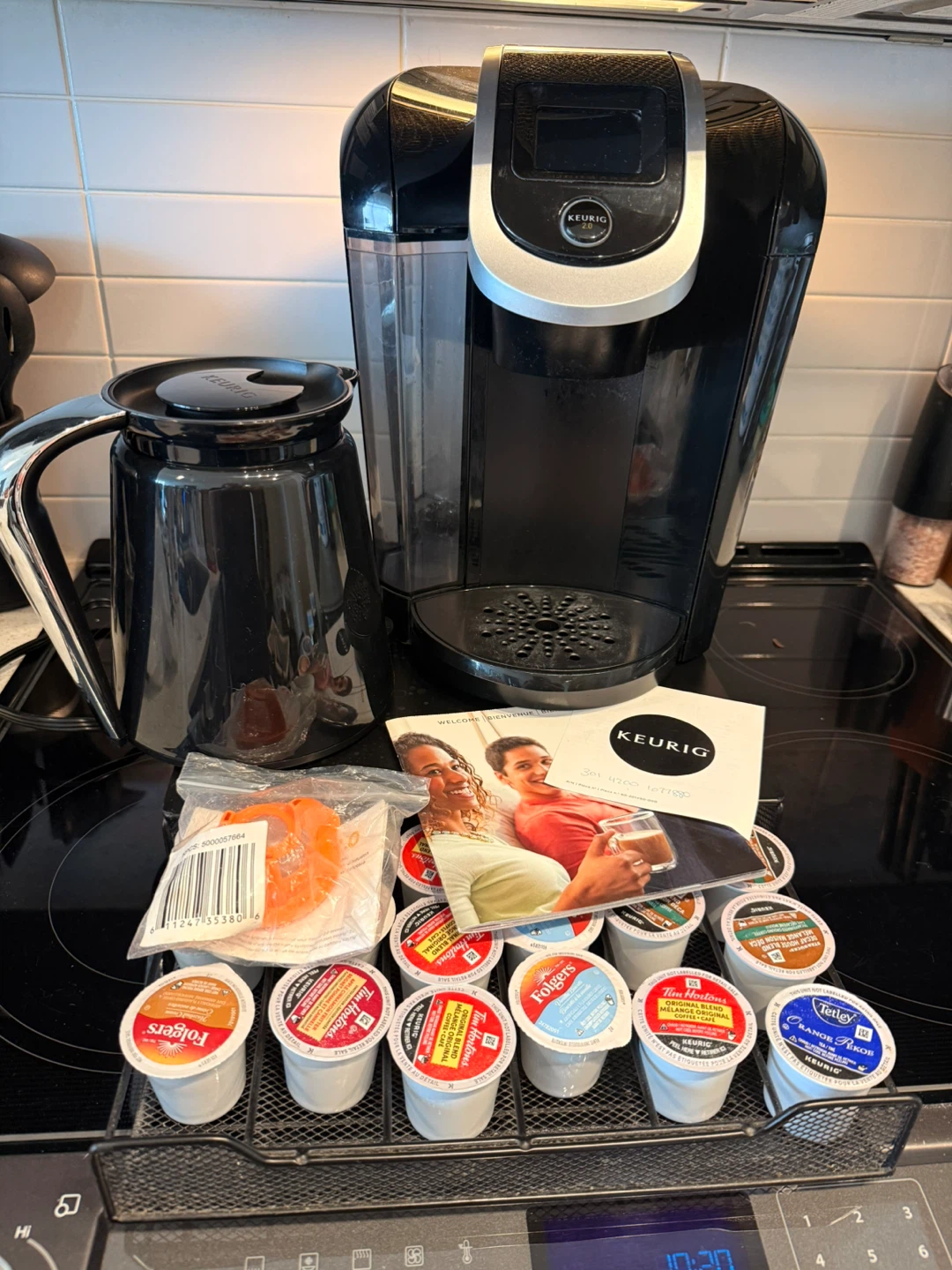Keurig Coffee Maker - Carafe, K-Cups and tray