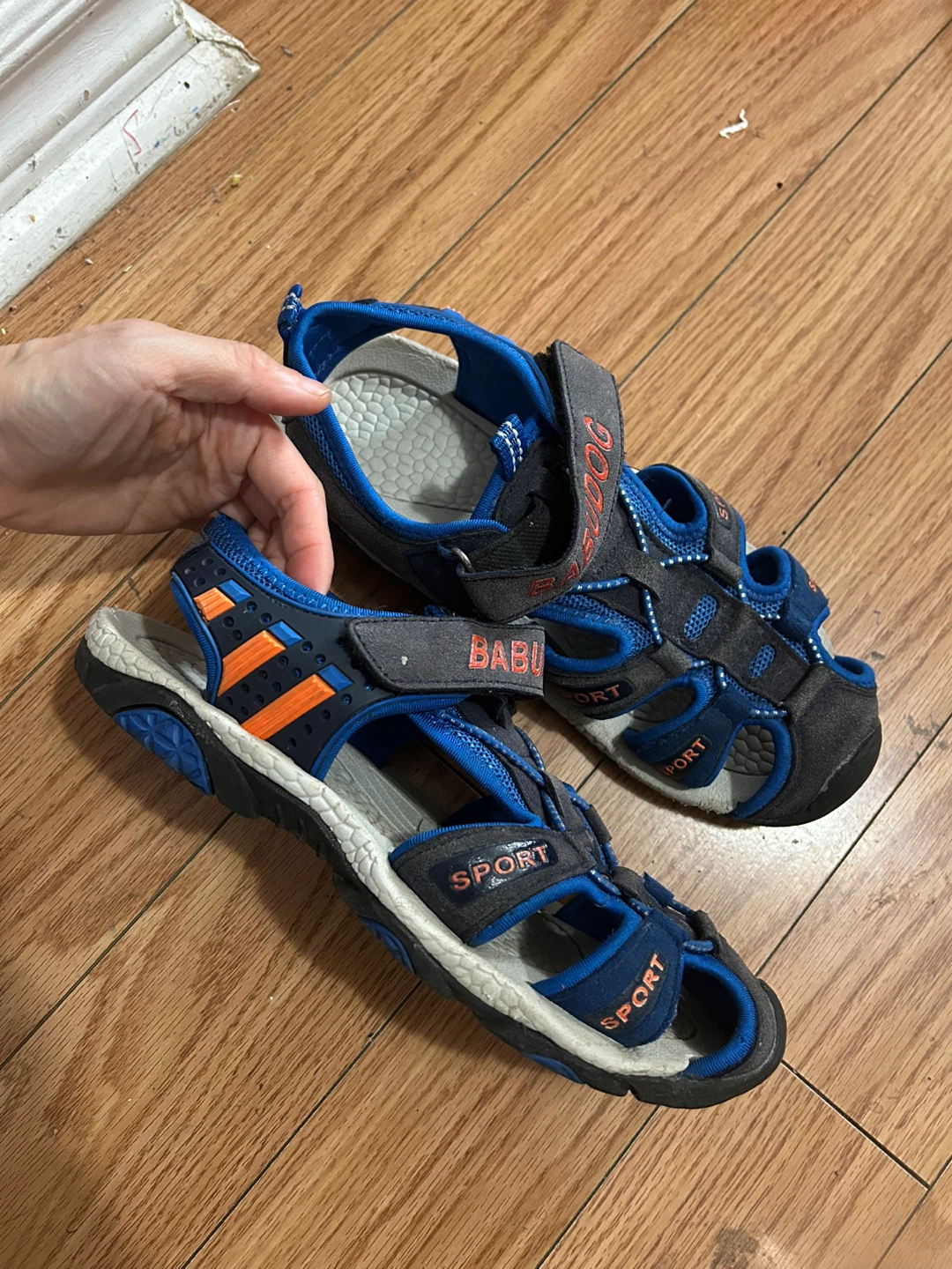 Size 5 Kids Babudog Sport Sandals - Blue/Orange - photo 2