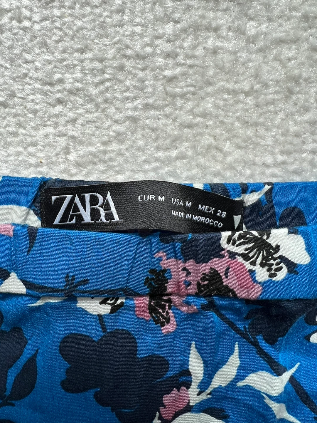 Zara Blue Floral Print Midi Skirt - Size M - photo 2
