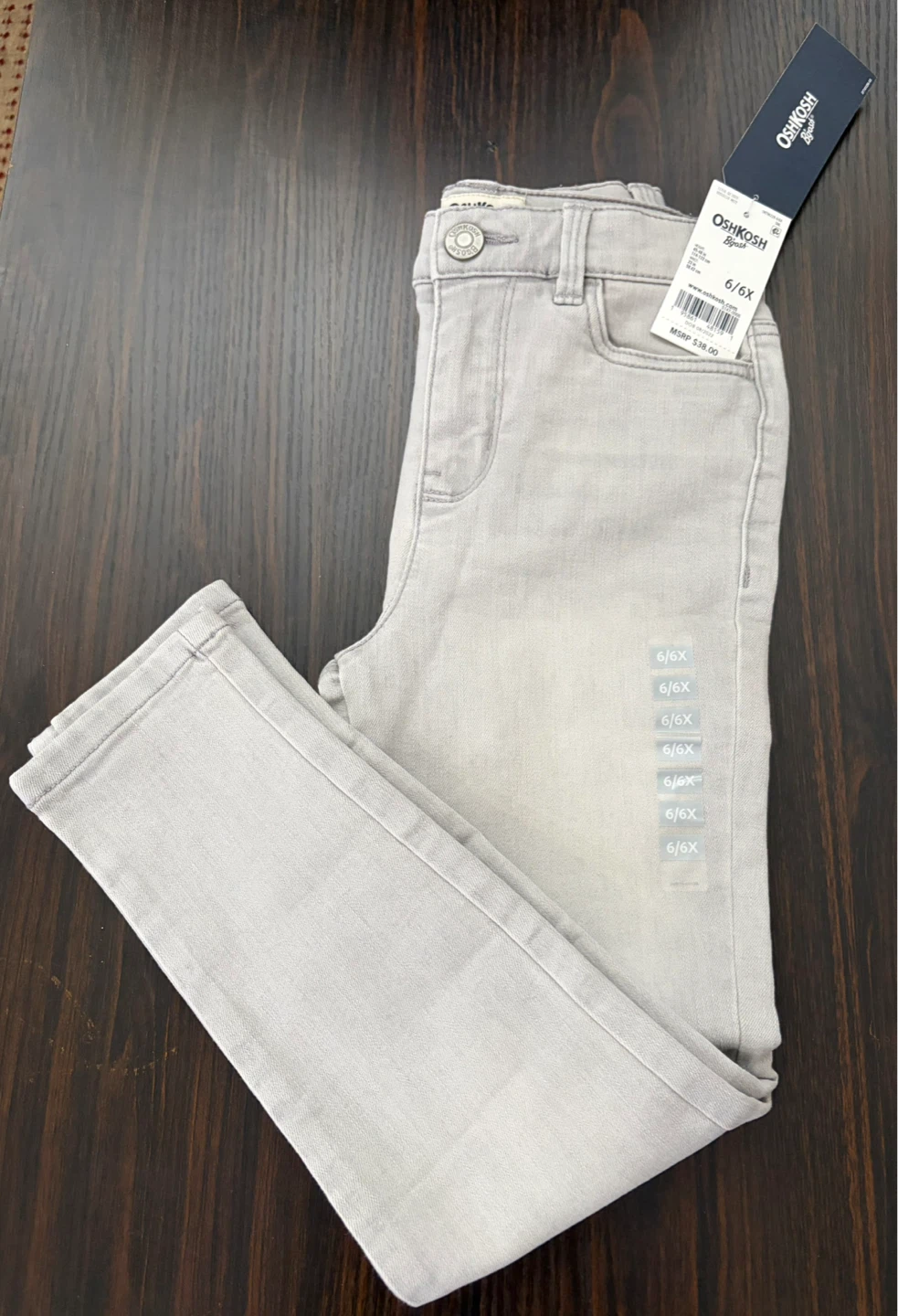 OshKosh B'gosh Girls' Gray Super Skinny Jeans Size 6X - photo 2