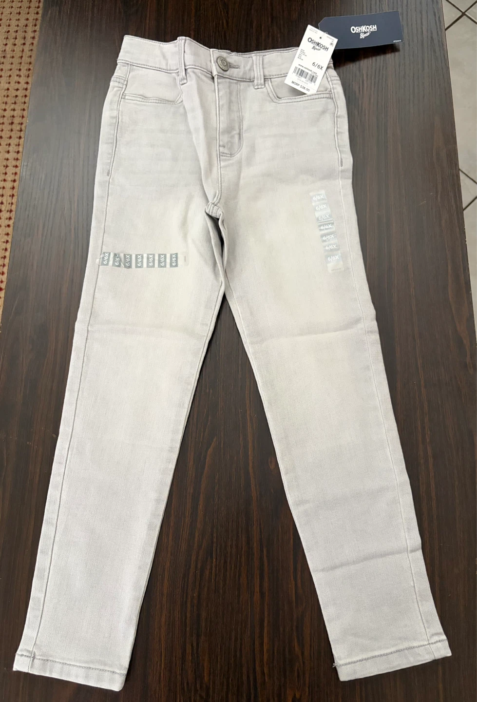 OshKosh B'gosh Girls' Gray Super Skinny Jeans Size 6X