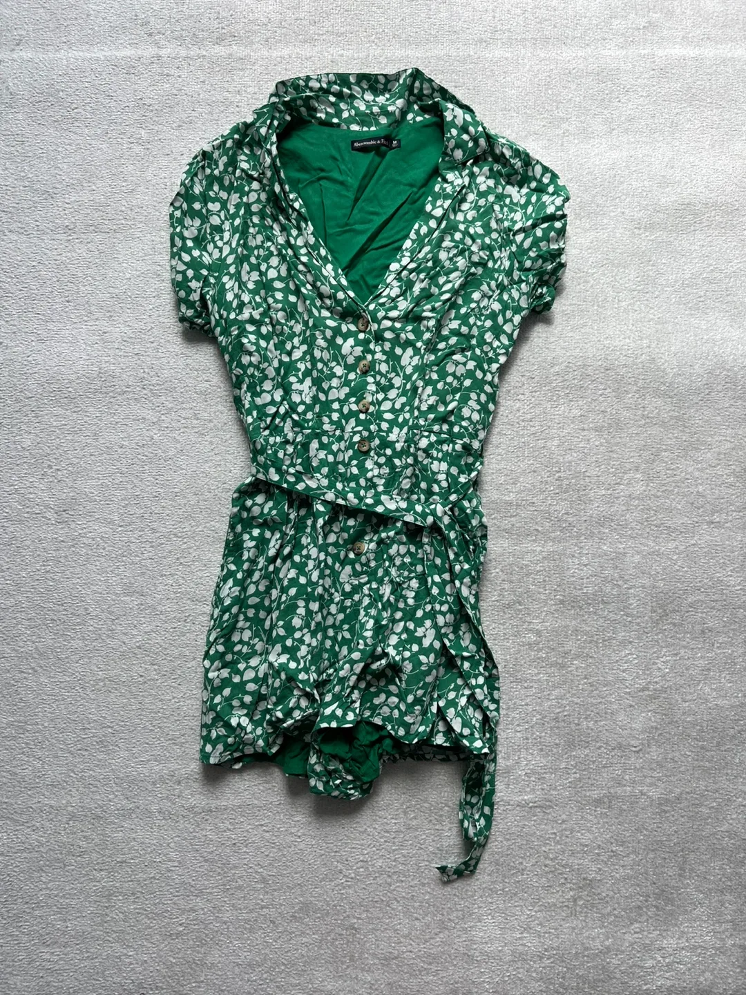 Abercrombie & Fitch Green Floral Romper Size M