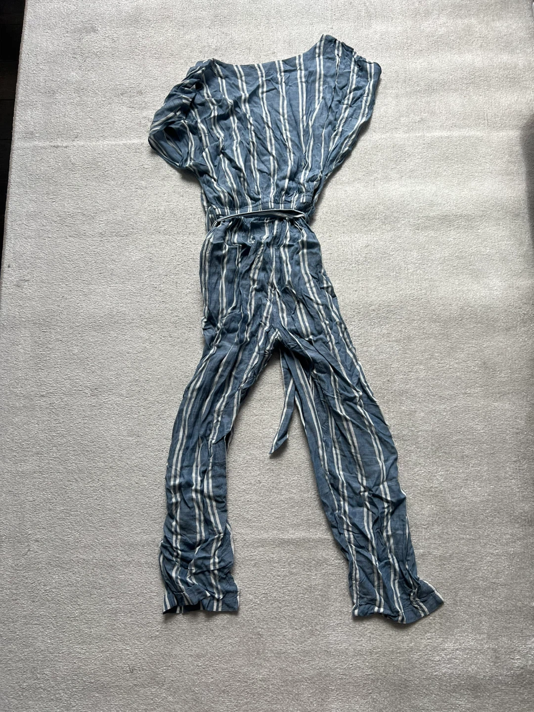 Abercrombie & Fitch Blue Striped Jumpsuit Size M - photo 3