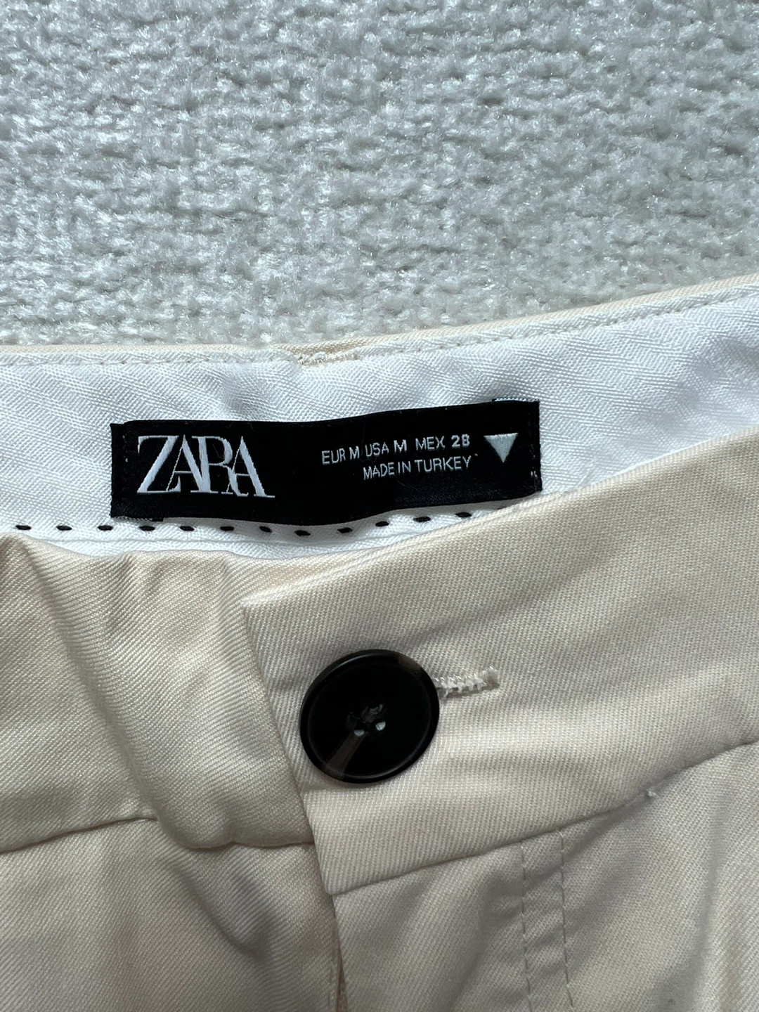 ZARA Wide Leg Trousers - Beige, Size M - photo 2