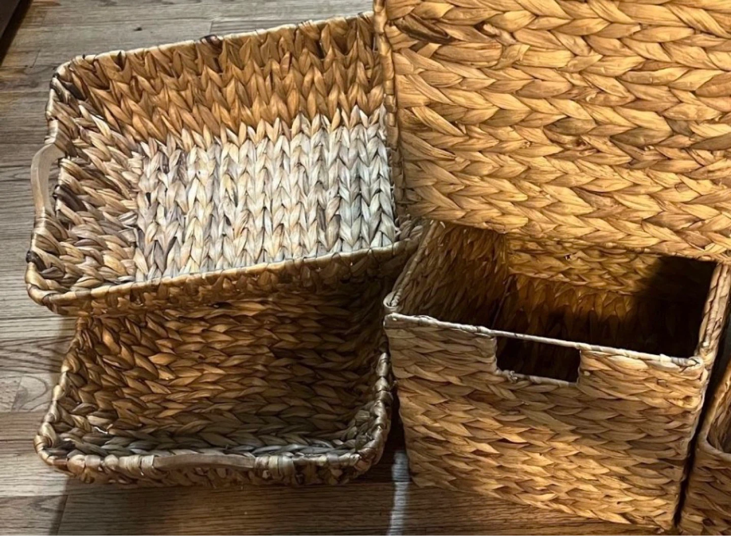 Woven Hyacinth Baskets - Set of 3 - photo 3