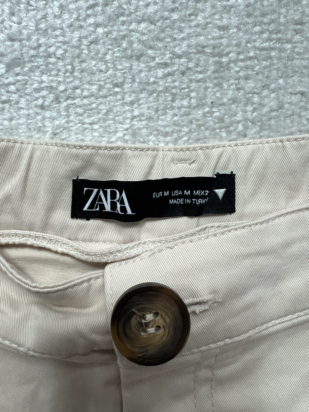 Zara Cream High-Waisted Trousers - Size M - photo 2