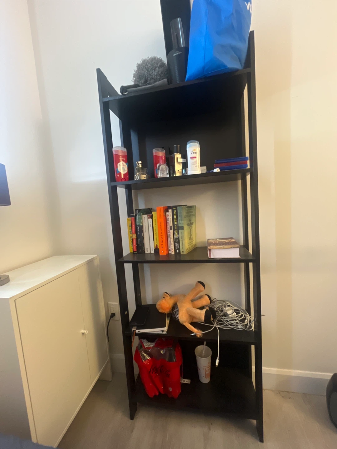 Black 4-Shelf Bookshelf