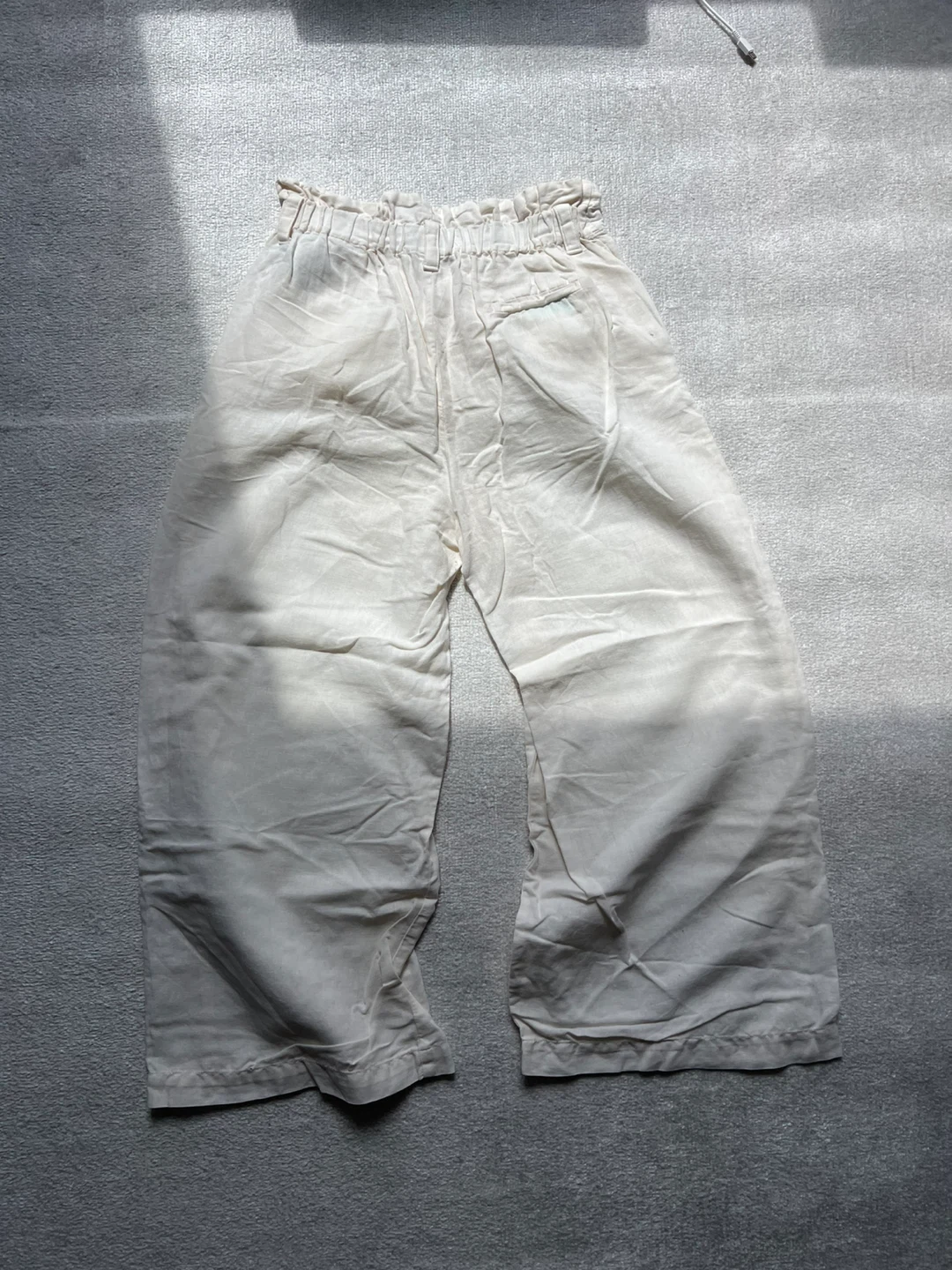 Zara Basic Linen Blend Wide Leg Pants Cream Size S - photo 4