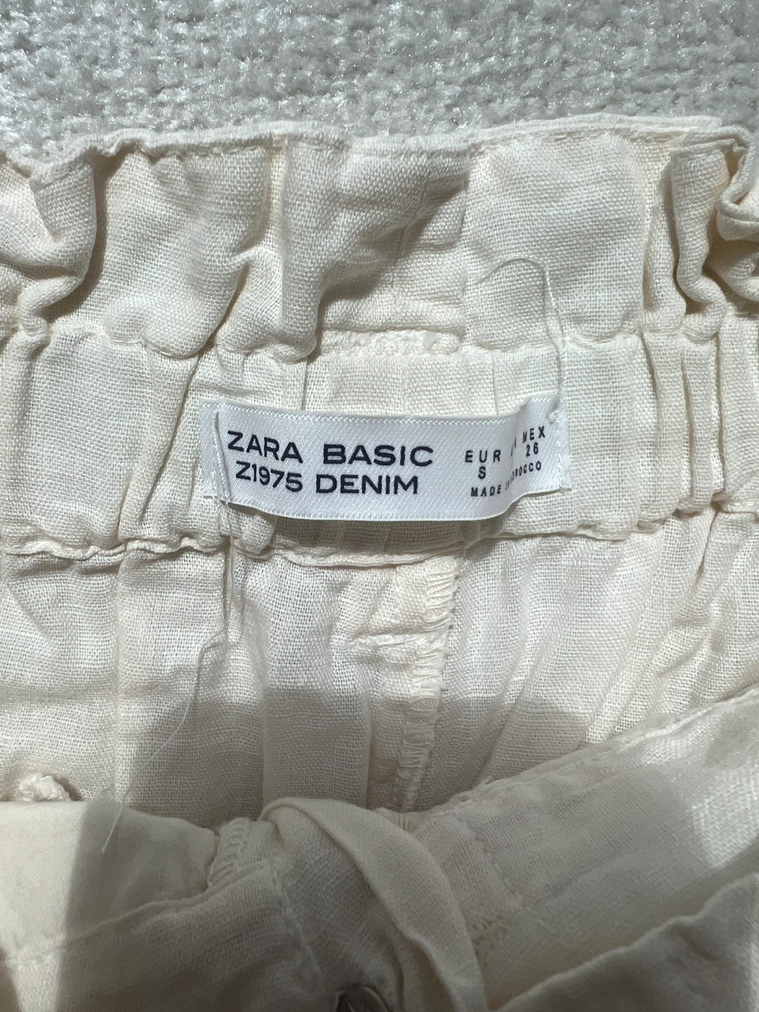 Zara Basic Linen Blend Wide Leg Pants Cream Size S - photo 2