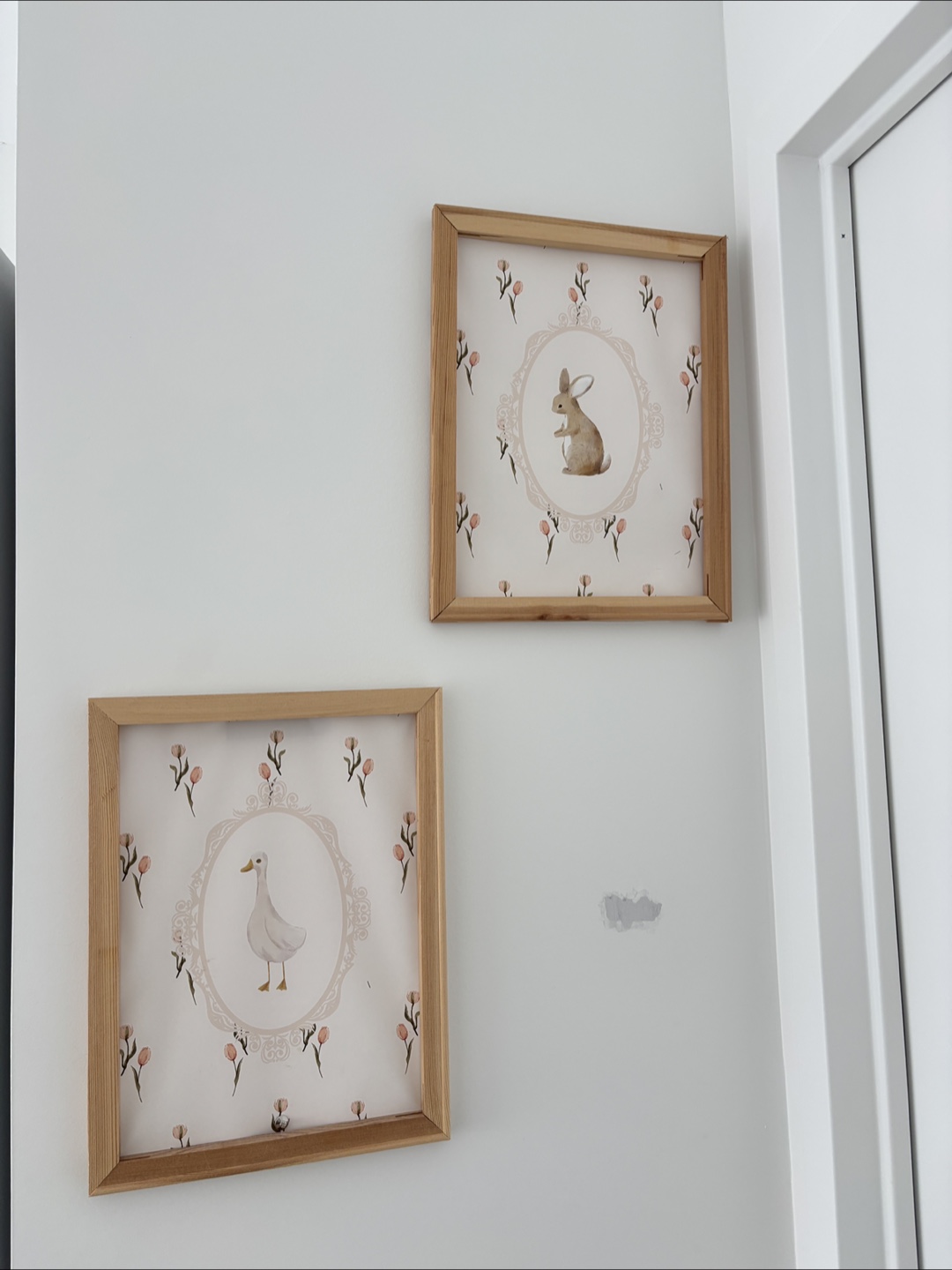 Set of 2 Framed Art Prints with Rabbit and Duckling