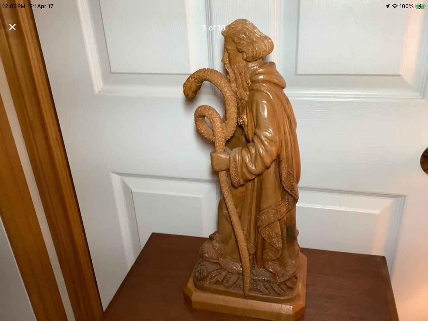Vtg Hd Carv Olive Wd Sculpture of Moses & the 10 Commandments 🐞 - photo 5