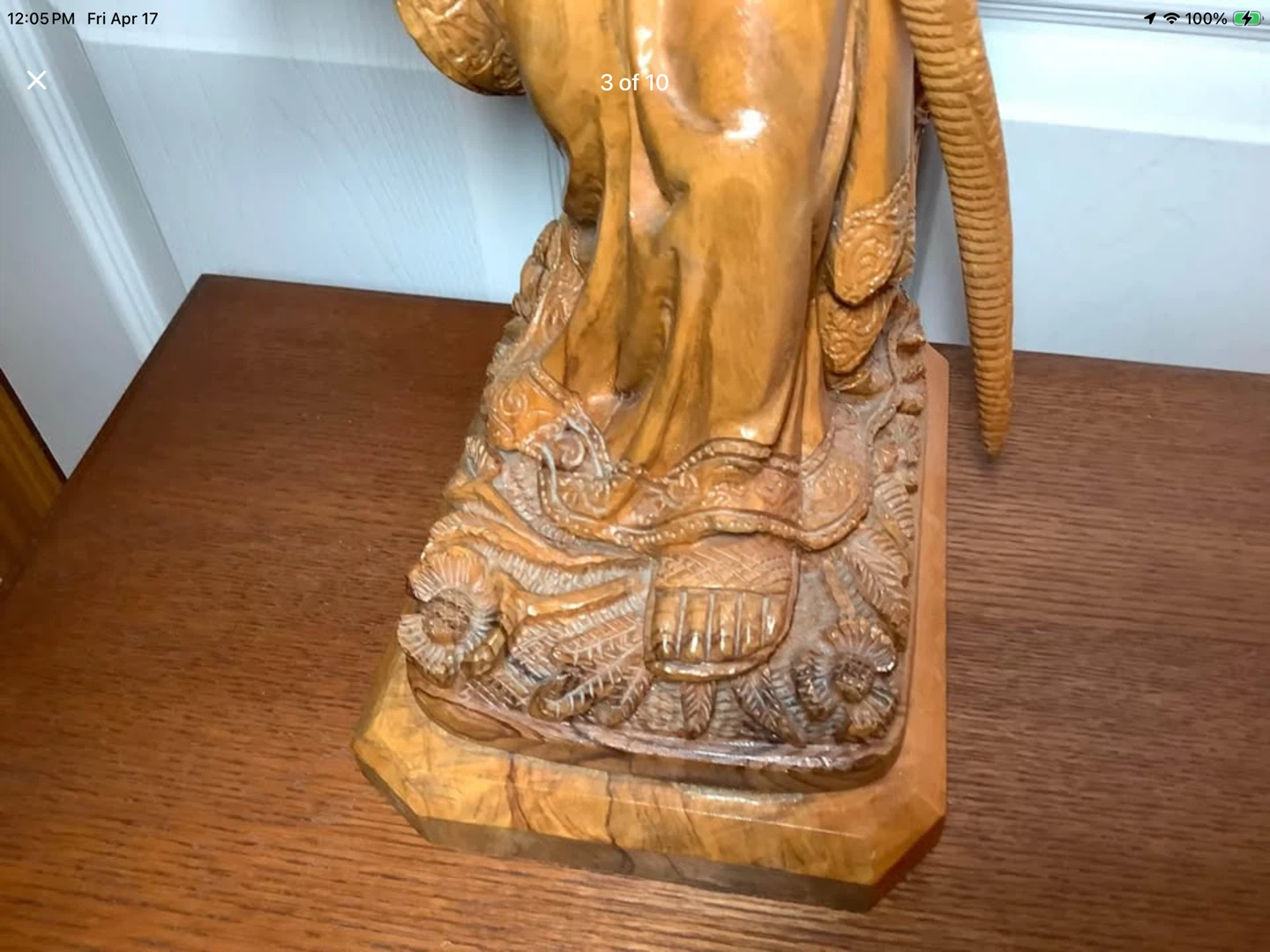 Vtg Hd Carv Olive Wd Sculpture of Moses & the 10 Commandments 🐞 - photo 3