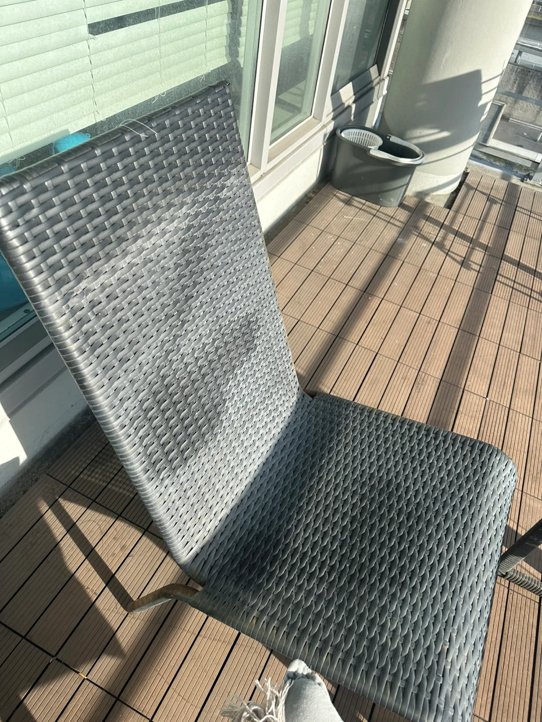 Outdoor Wicker Chair and Ottoman Set - photo 4