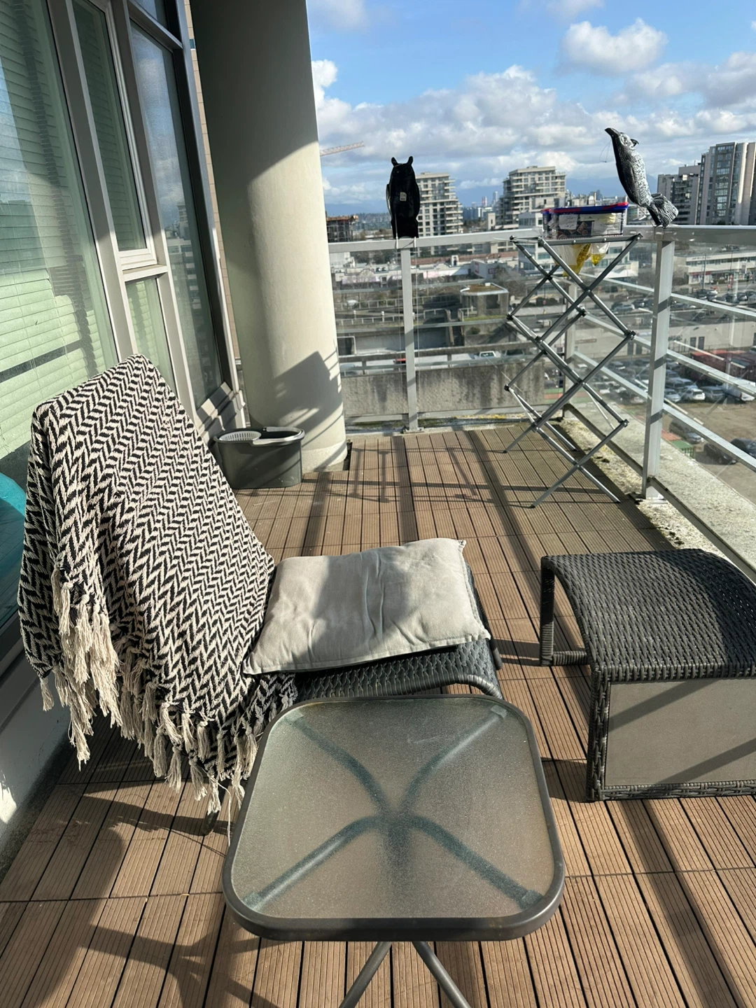 Outdoor Wicker Chair and Ottoman Set