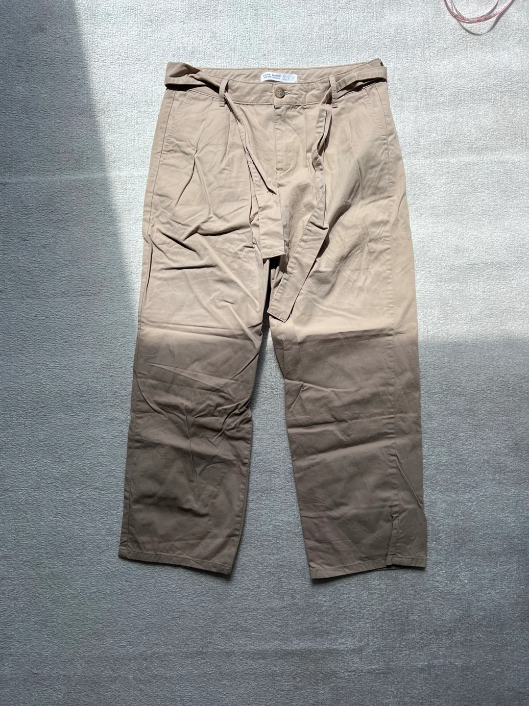 Zara Basic Z1975 Denim Beige Pants Size M