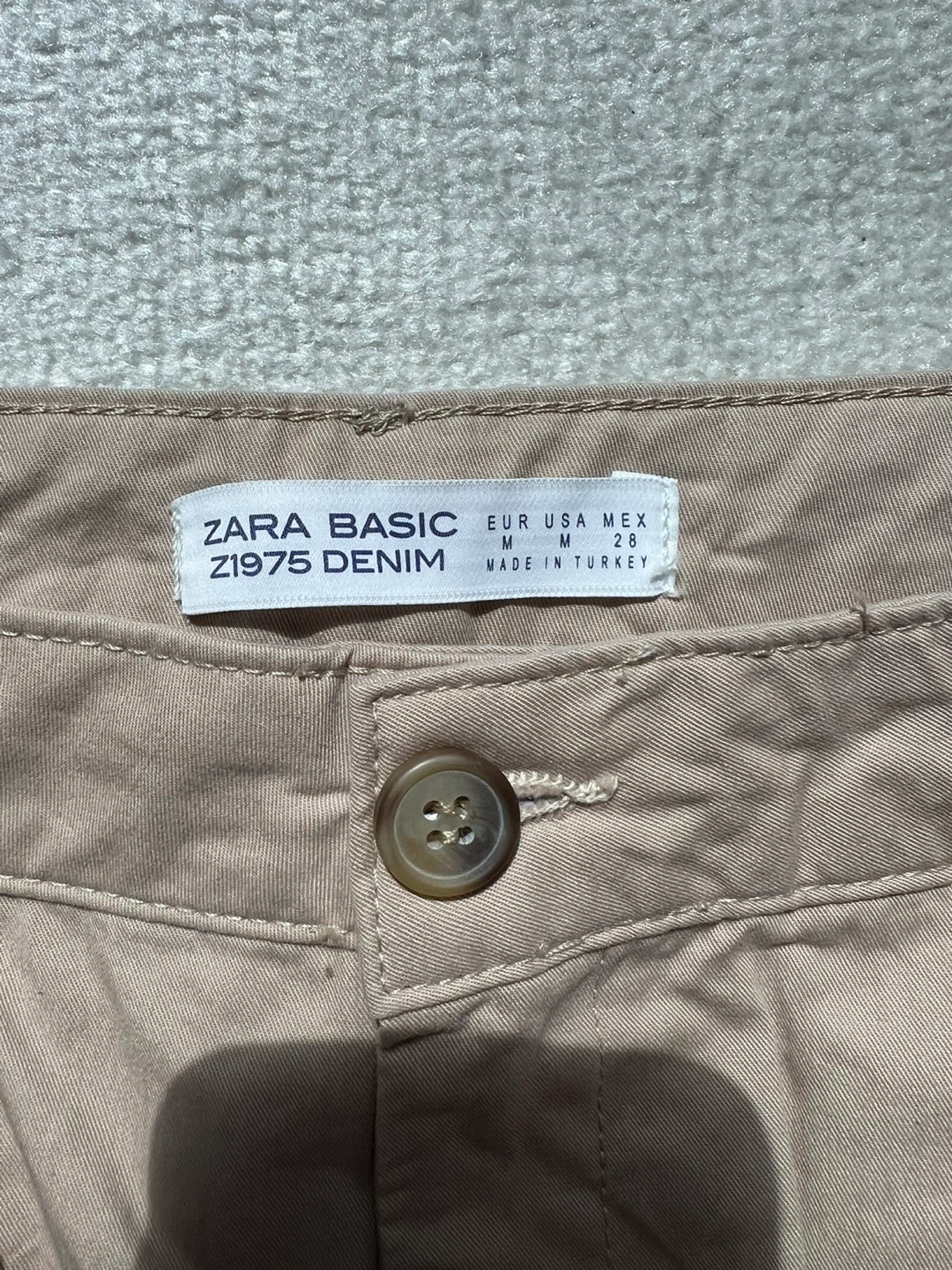 Zara Basic Z1975 Denim Beige Pants Size M - photo 2