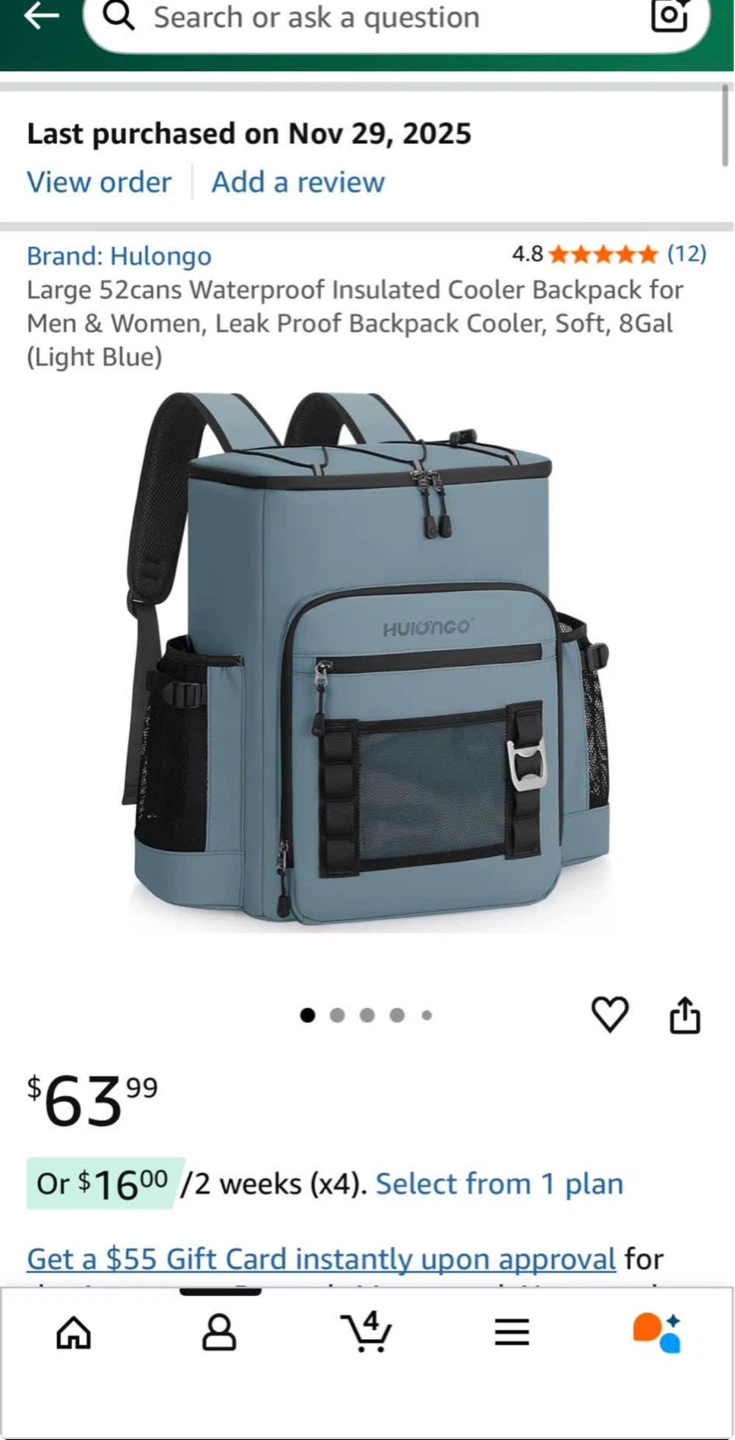 Hulongo Insulated Cooler Backpack - Light Blue