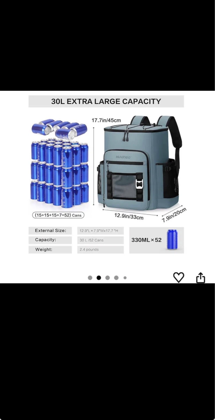 Hulongo Insulated Cooler Backpack - Light Blue - photo 2