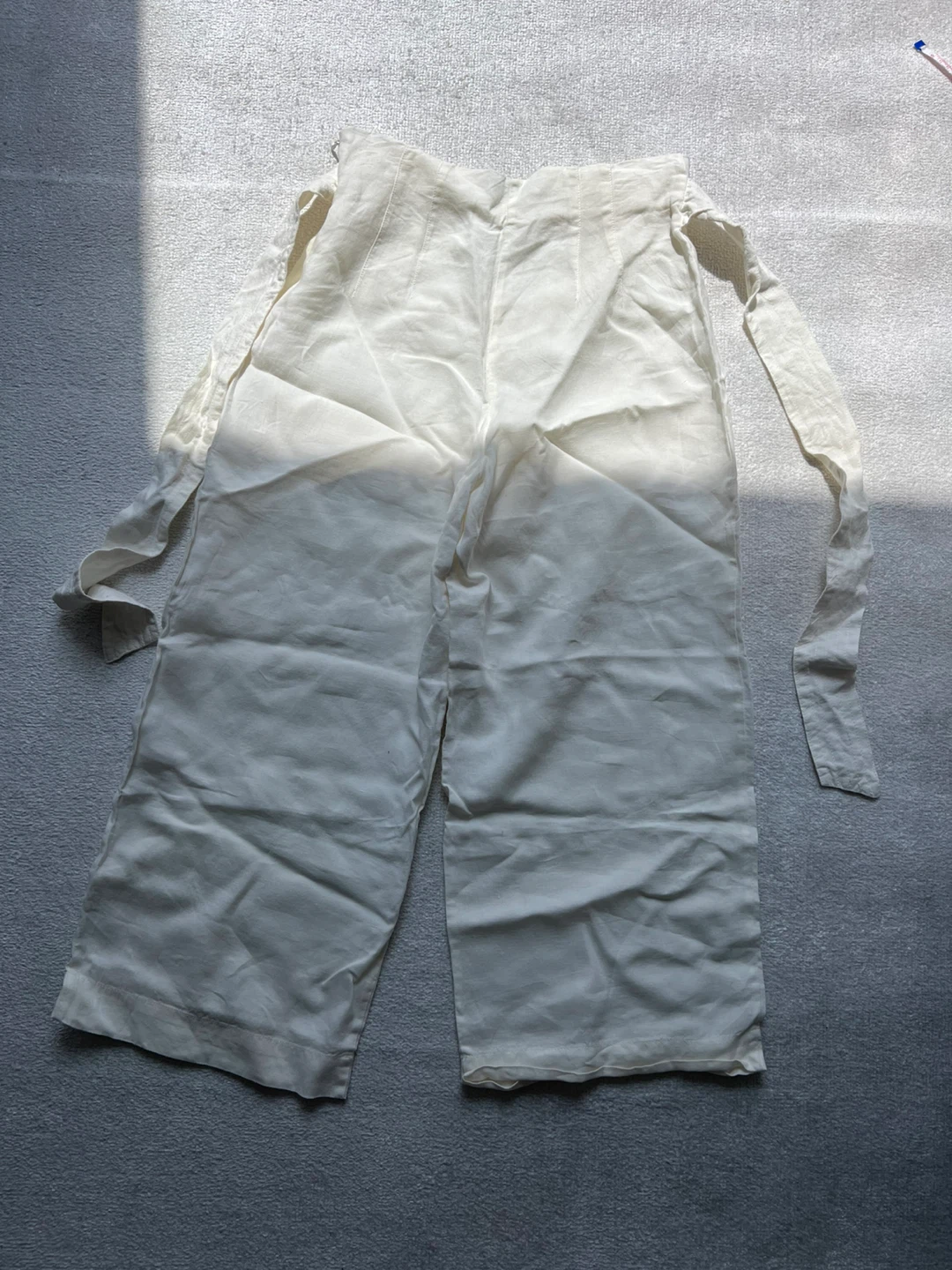 ZARA White Linen Blend Cropped Pants - Size M - photo 3