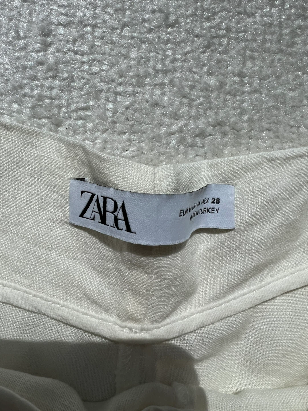 ZARA White Linen Blend Cropped Pants - Size M - photo 2