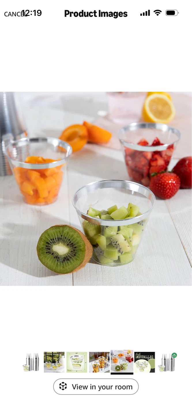 New-Pack of 50 9oz Clear Plastic Cups with Silver Rim - photo 5