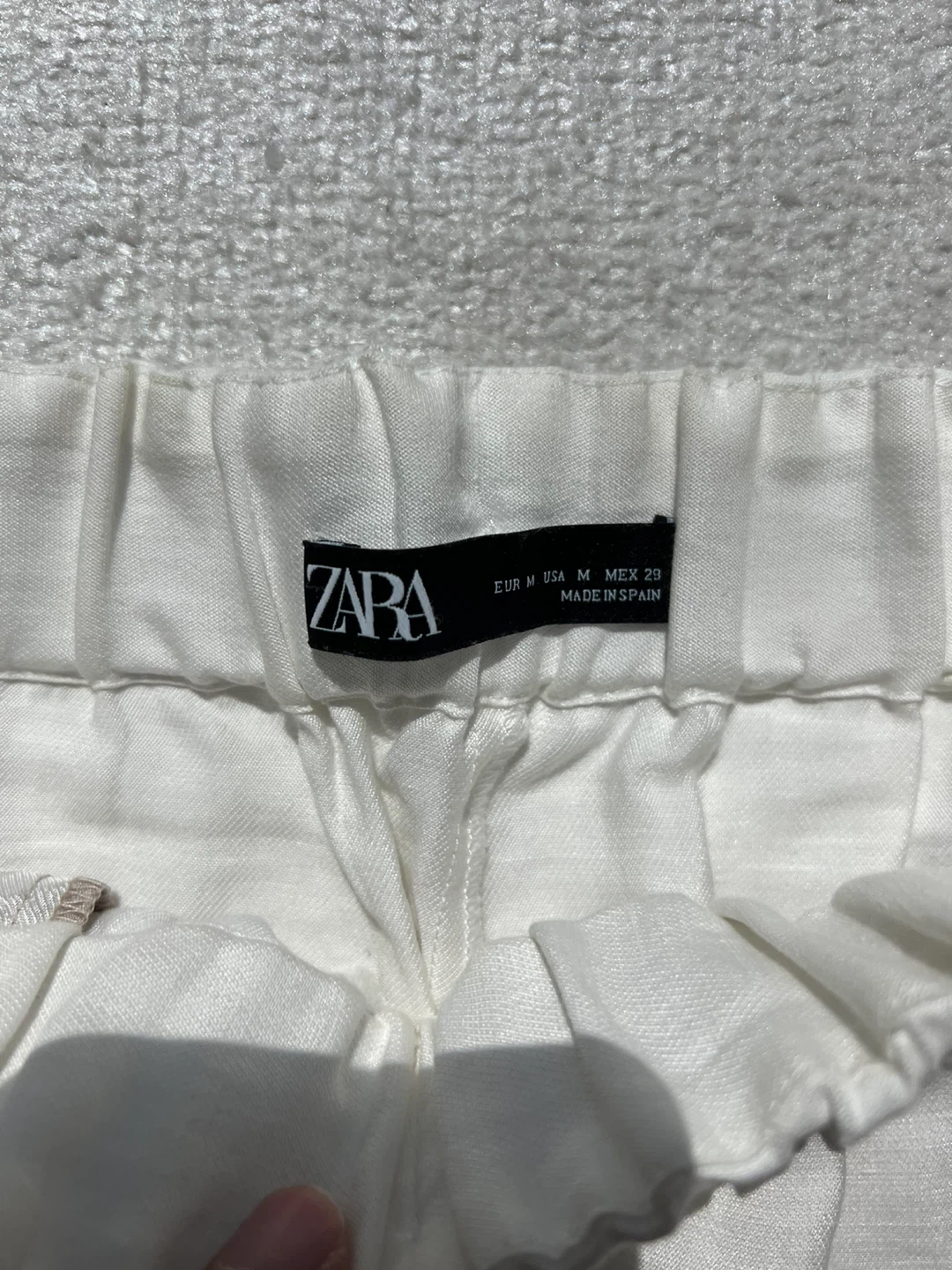 ZARA White Linen Blend Pants - Size Medium - photo 2