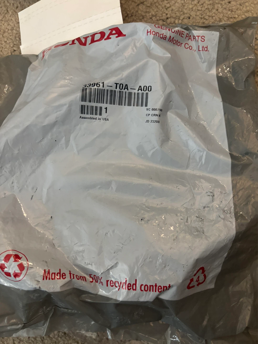 Honda 33961-T0A-A00 Genuine Part - photo 3