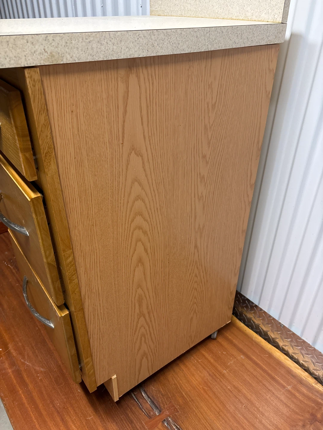 3 Drawer Wood Cabinet with Casters - photo 4
