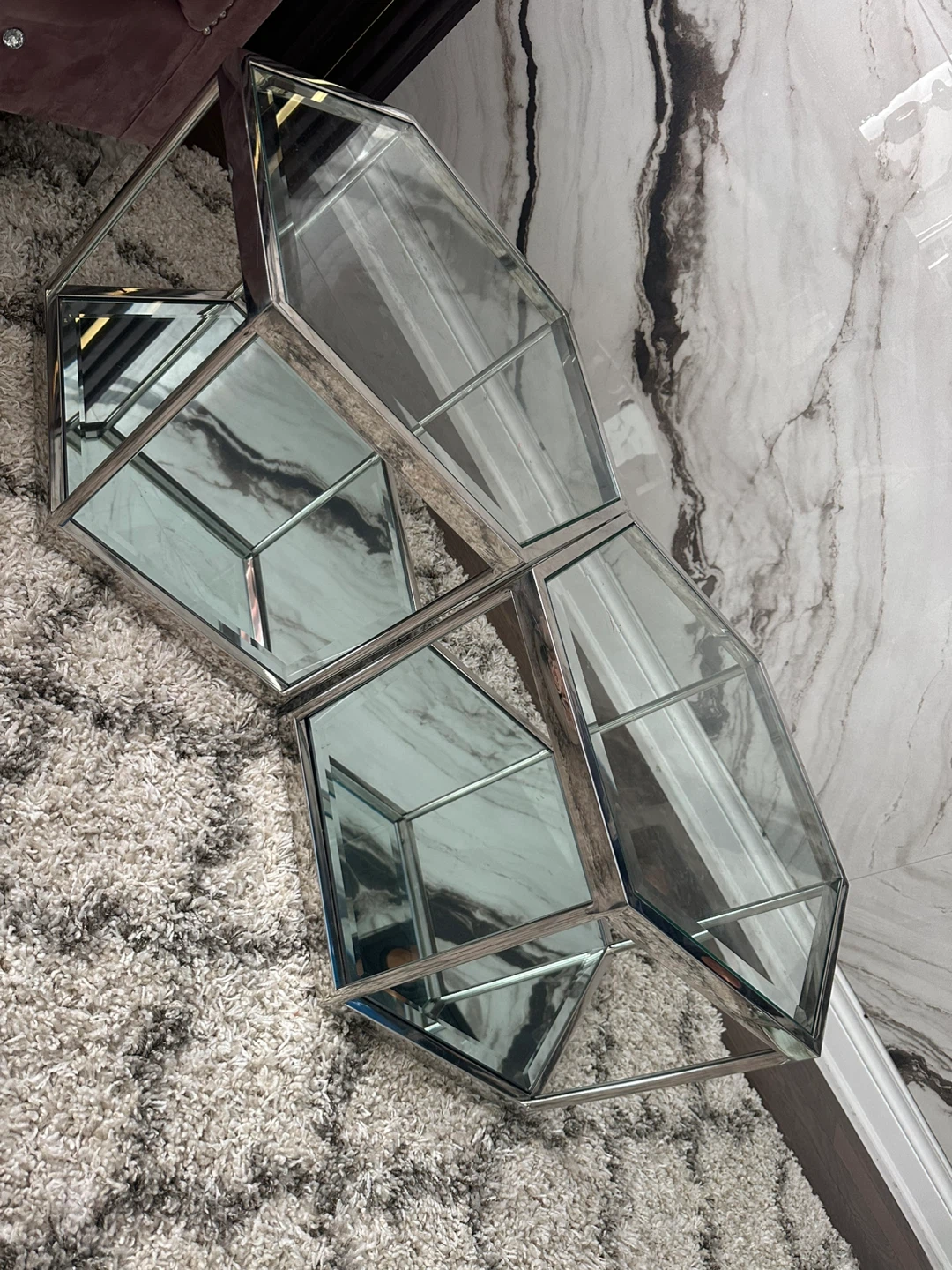 Geometric Mirrored Glass Display Box