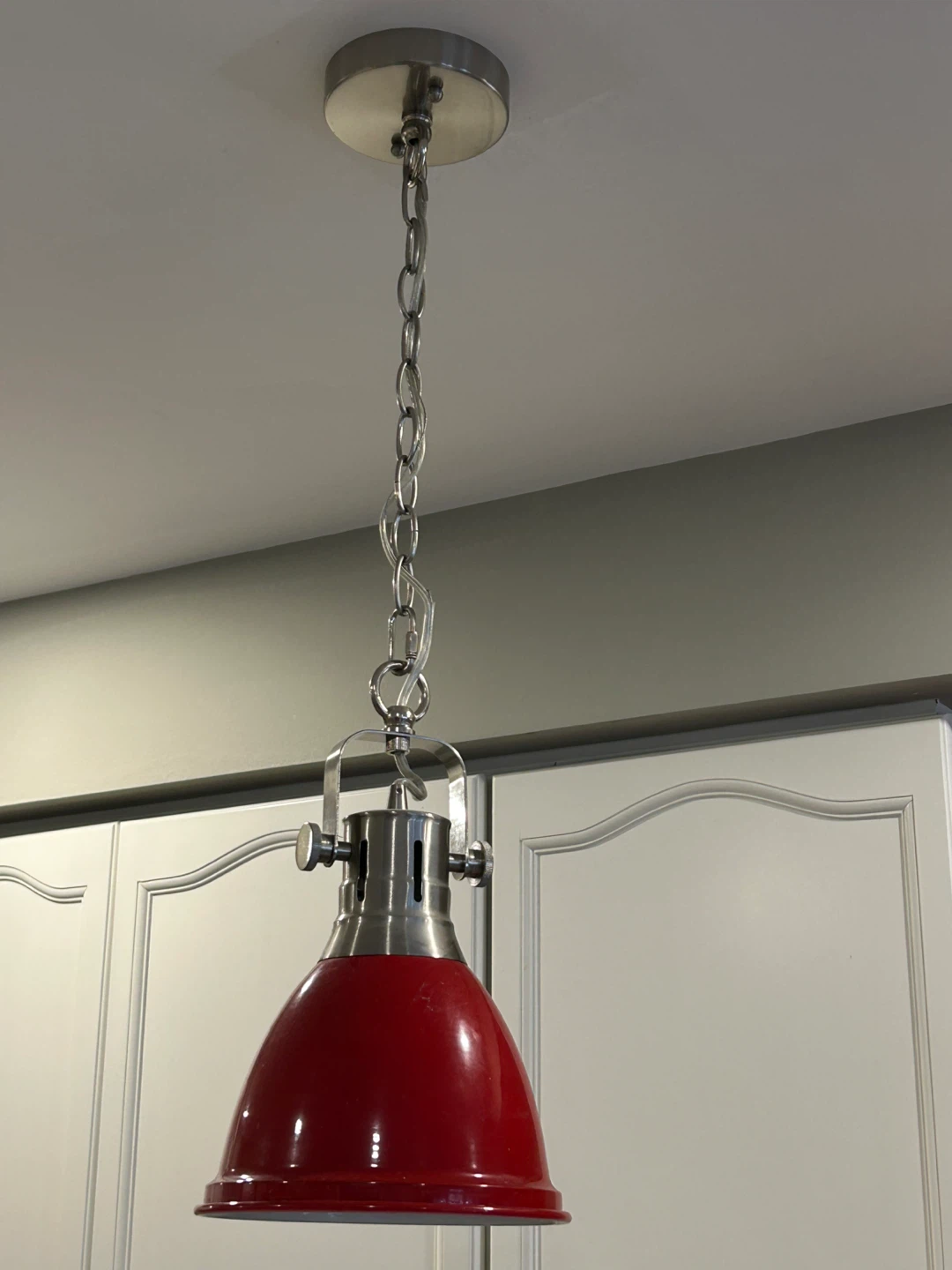 2 Red Dome Pendant Light Fixture - photo 2