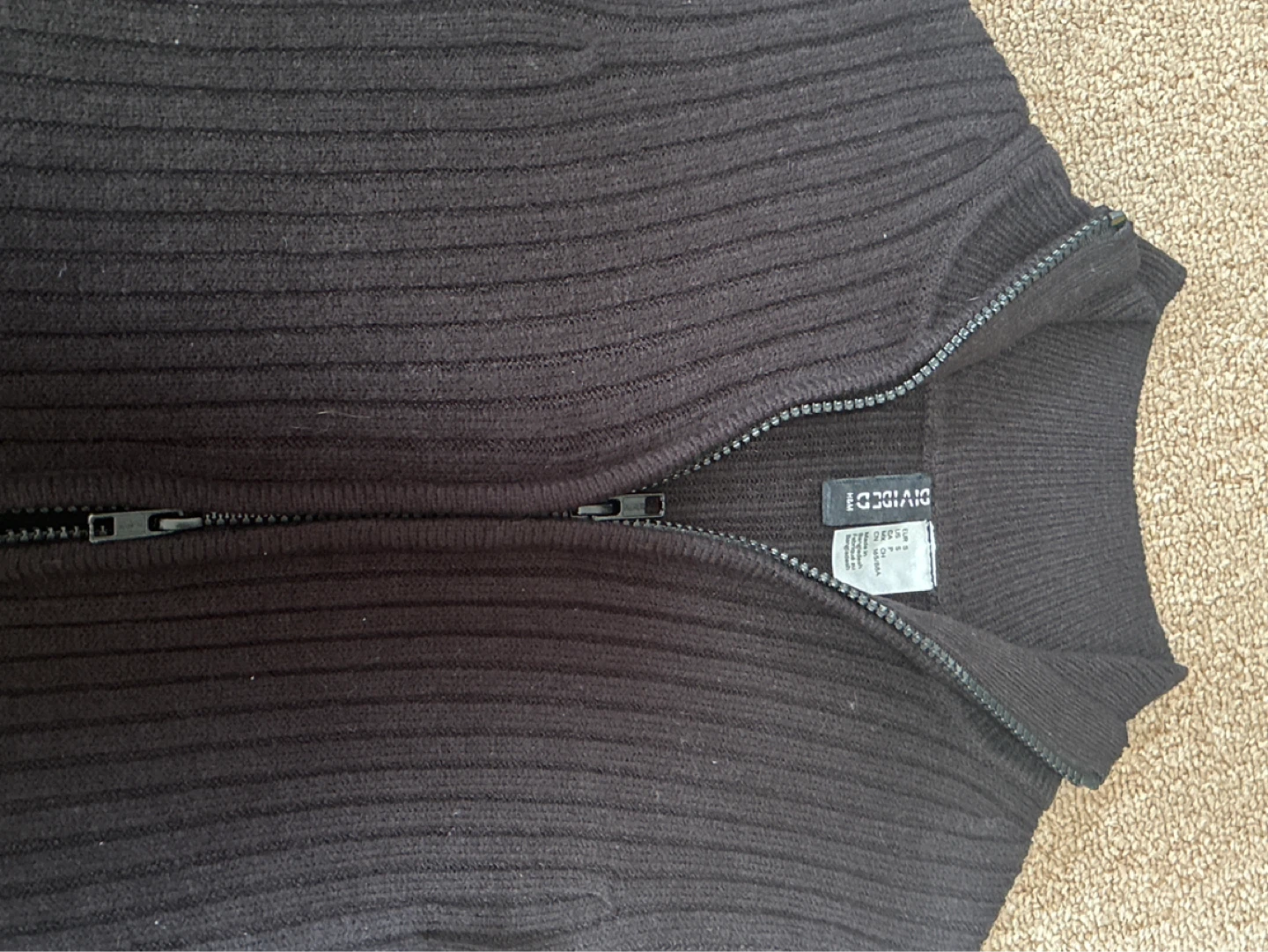DIVIDED Black Ribbed Zip-Up Cardigan - photo 4
