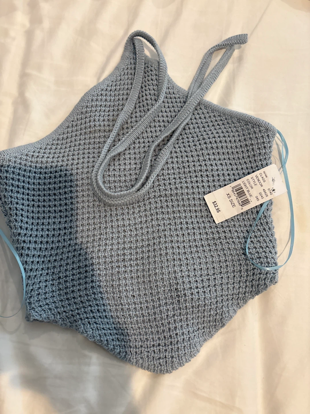 L.A. Hearts Light Blue Knit Crop Top XS