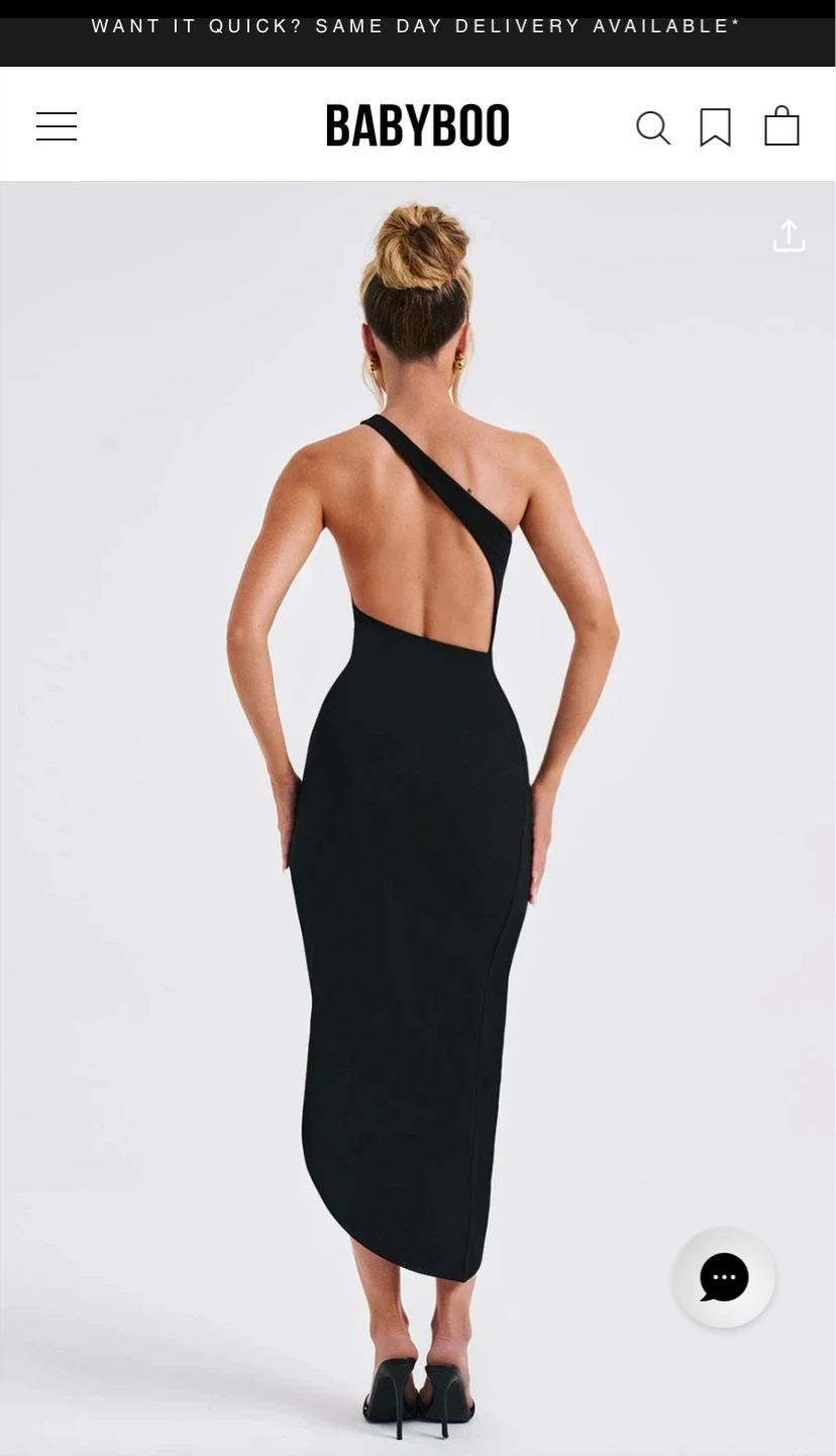 Brand New BABYBOO Black One-Shoulder Asymmetrical Dress