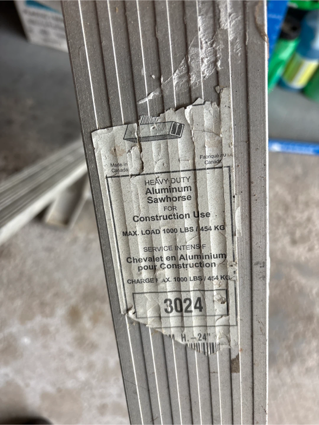 30x24 inch high Heavy-Duty Aluminum Sawhorse - 1000 lbs Capacity - photo 2